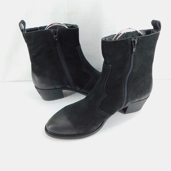 David Tate Baya Western Black Leather Bootie Women's Size 9.5 Wide - Picture 9 of 12